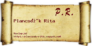 Plancsák Rita névjegykártya